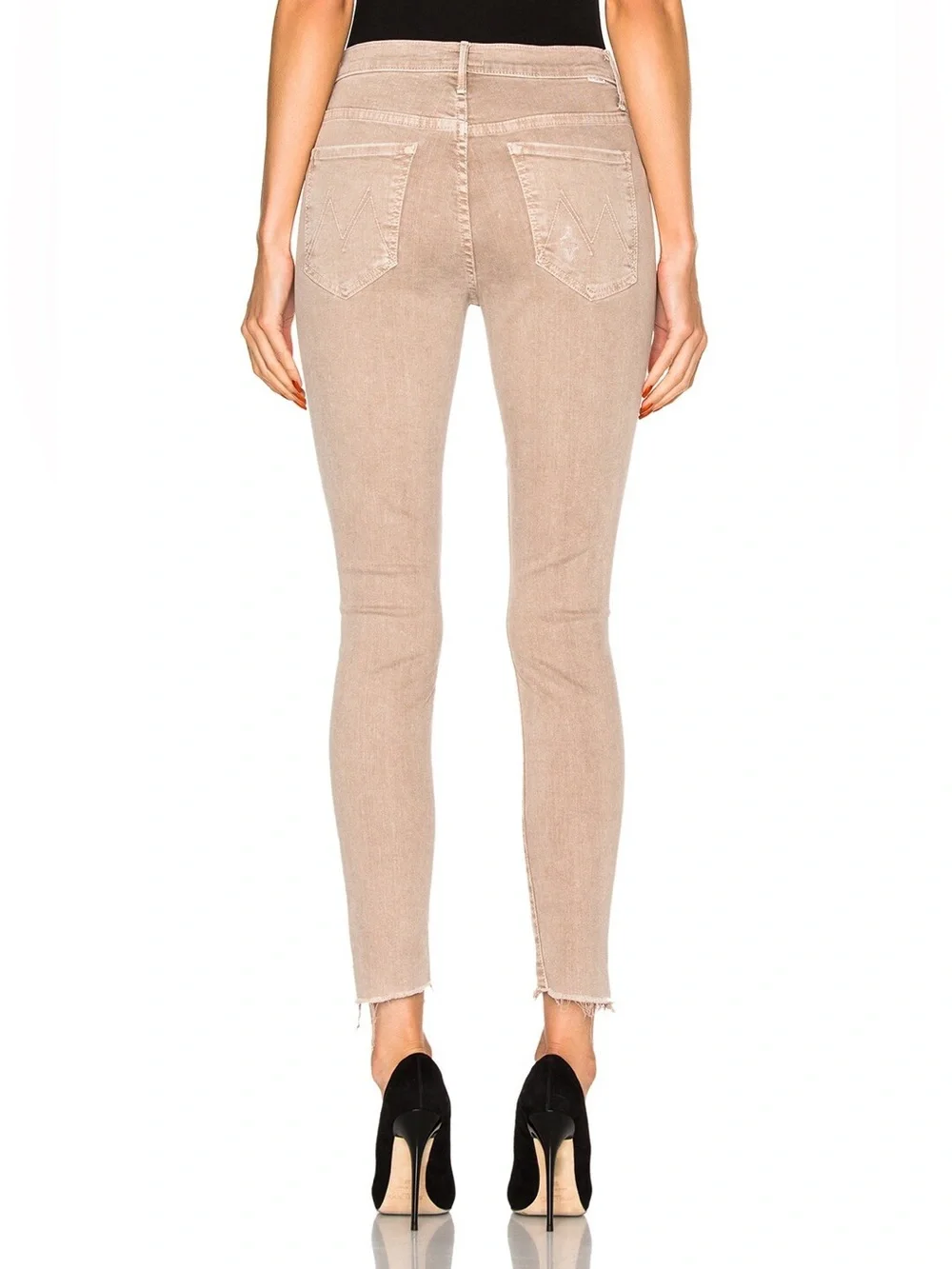 MOTHER Denim Jean Stunner Zip Ankle Step Fray 25 Sexy Just Walked Into Town Sand
